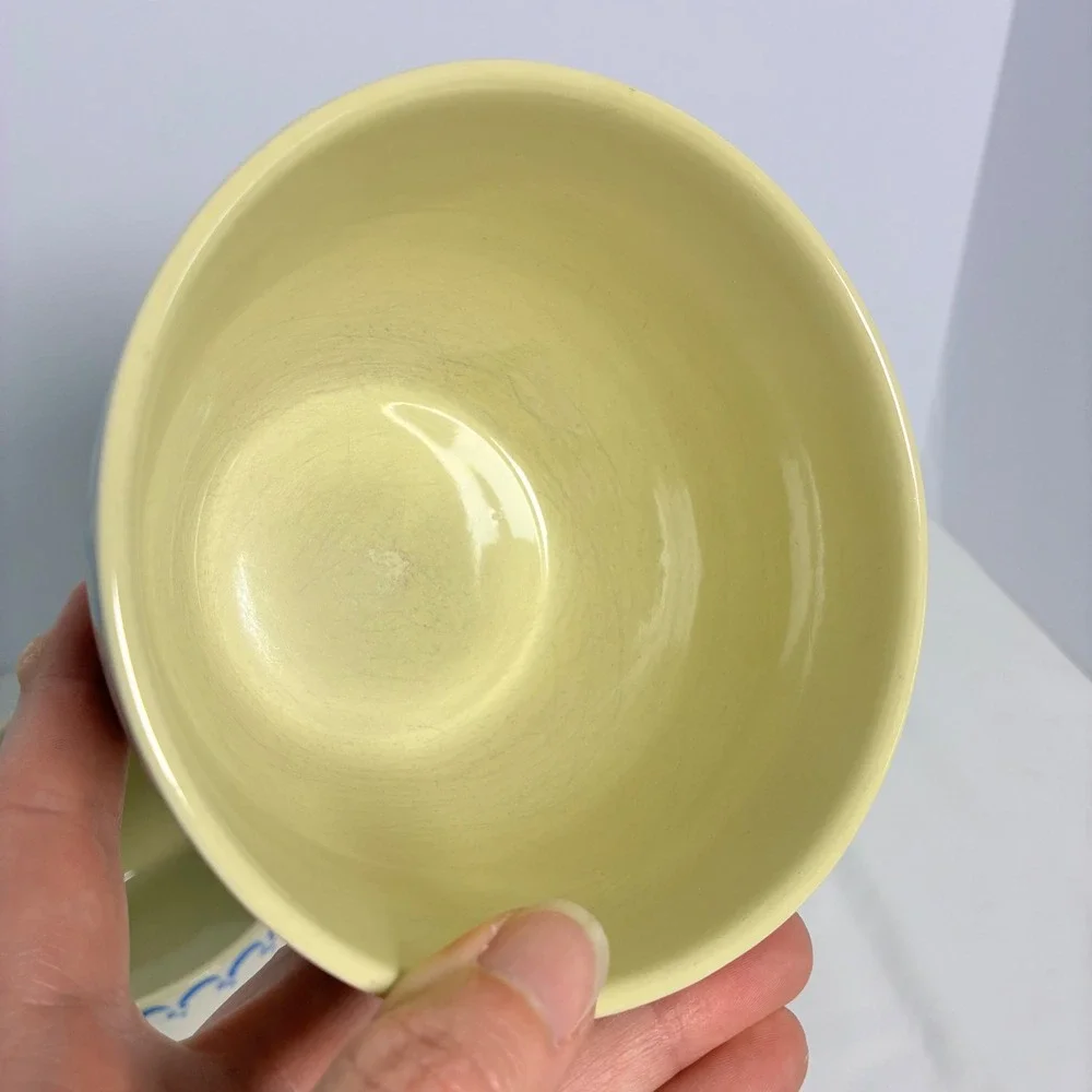 2 N-D Nesting Bowls Apple Hand Painted Ceramic Country Kitchen Cottage Farmhouse